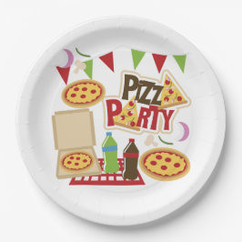 Pizza Party Papieren Bordje