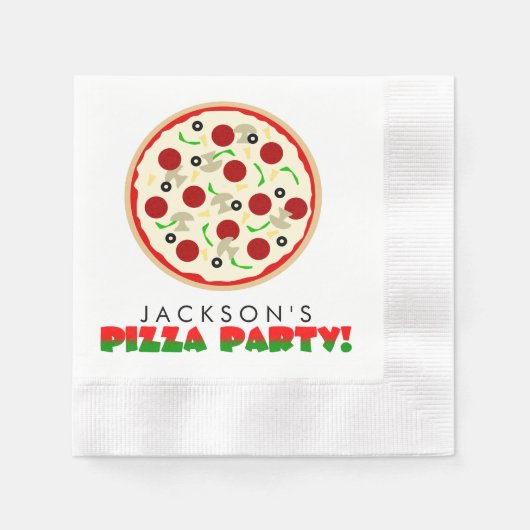 Pizza Party Papieren servetten (Voorkant)