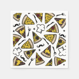 Pizza Party Pattern Bord Servet