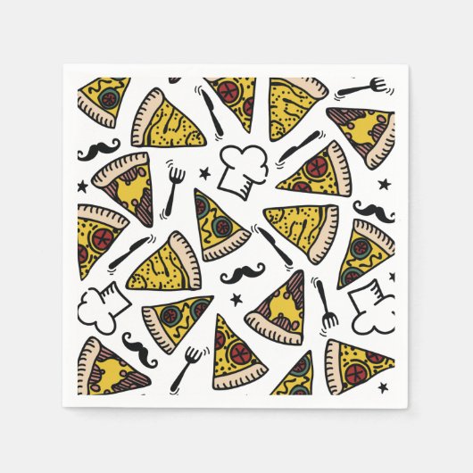 Pizza Party Pattern Bord Servet (Voorkant)
