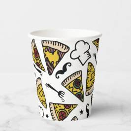 Pizza Party Pattern Papieren Bekers
