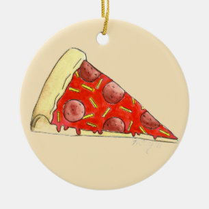 Pizza Party Pepperoni Cheese New York Pizzeria Keramisch Ornament