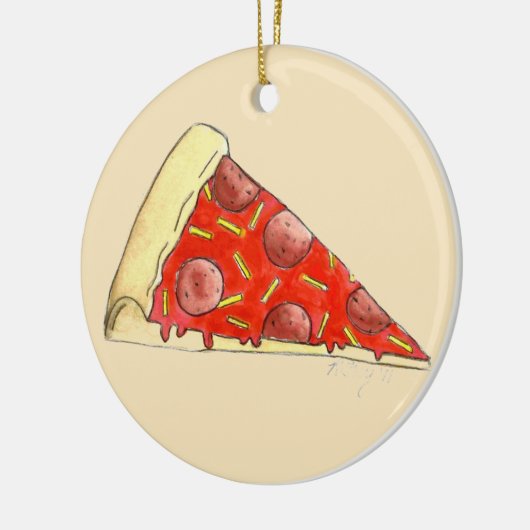 Pizza Party Pepperoni Cheese New York Pizzeria Keramisch Ornament (Links)