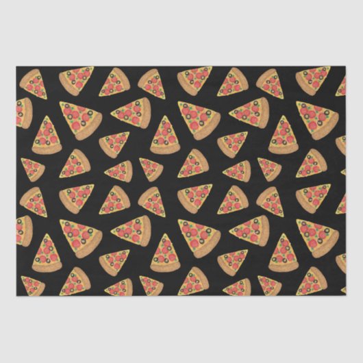 Pizza Party Pepperoni Novelty Black Tissuepapier (Voorkant)