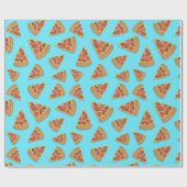 Pizza Party Pepperoni Novelty Blue Cadeaupapier (Vlak)