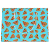Pizza Party Pepperoni Novelty Blue Large Gift Bag Groot Cadeauzakje (Voorkant)