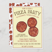 PIZZA PARTY Pepperoni Pie Slice Pizzeria Birthday Kaart (Voorkant / Achterkant)