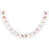 PIZZA PARTY Pepperoni Pie Slice Pizzeria Birthday Vlaggetjes (Alle)