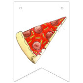 PIZZA PARTY Pepperoni Pie Slice Pizzeria Birthday Vlaggetjes (Tweede vlag)