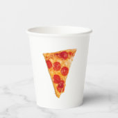 Pizza Party Pepperoni Slice Paper cup Papieren Bekers (Achterkant)