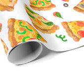 Pizza Party Personalized Kids Birthday Cadeaupapier (Rol Hoek)