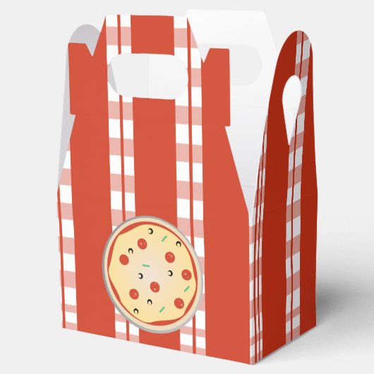 Pizza Party Pie Mix Pizza Pset Stripes Bedankdoosjes (Geopend)