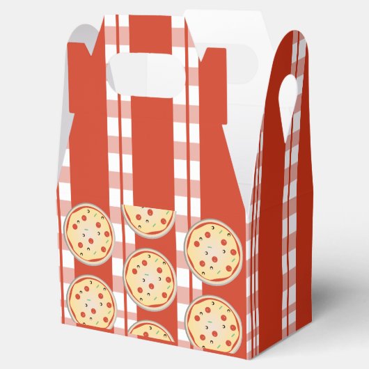 Pizza Party Pie Mix Pizza Pset Stripes Bedankdoosjes (Geopend)