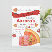 Pizza Party, Pizza Birthday, Slice of Fun Invita Kaart (Staand voorkant)