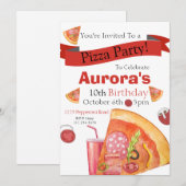 Pizza Party, Pizza Birthday, Slice of Fun Invita Kaart (Voorkant / Achterkant)