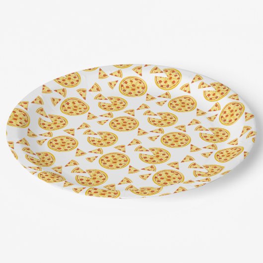 Pizza Party Pizza Pie Papieren Bordje (Gekanteld)