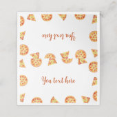 Pizza Party Place Card Verjaardag Plaatskaartje (Buitenkant ongevouwen)