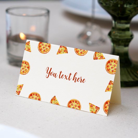 Pizza Party Place Card Verjaardag Plaatskaartje