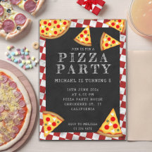 Pizza party plakjes kinderen verjaardag geruit ret