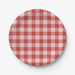 Pizza Party Red Gingham Plaid Papier Bord