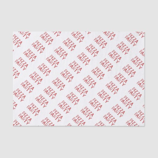 Pizza Party Red Text-Tissue Paper Tissuepapier (Voorkant)