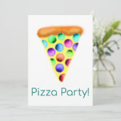 Pizza Party (Regenboog) Kaart (Staand voorkant)