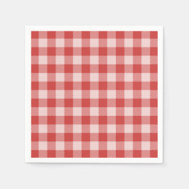 Pizza Party Rode Gingham geruite papieren servet