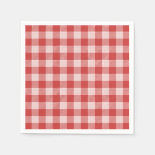 Pizza Party Rode Gingham geruite papieren servet
