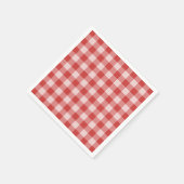 Pizza Party Rode Gingham geruite papieren servet (Hoek)