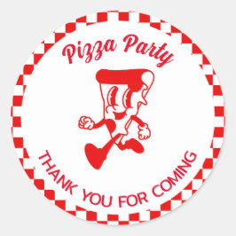 Pizza Party Ronde Sticker