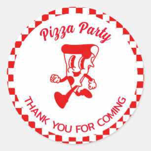 Pizza Party Ronde Sticker