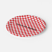 Pizza Party Rood Wit Check Verjaardag Party Borden Papieren Bordje (Gekanteld)