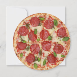 Pizza Party Round Invitation - SRF Kaart