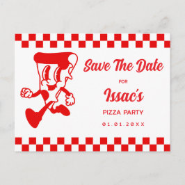 Pizza Party Save The Date Aankondigingskaart