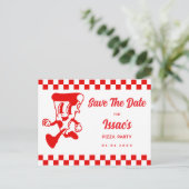 Pizza Party Save The Date Aankondigingskaart (Staand voorkant)