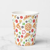 Pizza Party Schattige Pizza Pattern Kids Verjaarda Papieren Bekers (Achterkant)