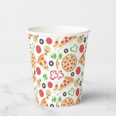 Pizza Party Schattige Pizza Pattern Kids Verjaarda Papieren Bekers (Rechts)
