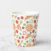 Pizza Party Schattige Pizza Pattern Kids Verjaarda Papieren Bekers (Voorkant)