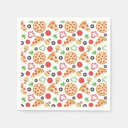 Pizza Party Schattige Pizza Pattern Kids Verjaarda Servet (Voorkant)