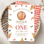 Pizza Party Slice Of Fun Eerste Verjaardag Kaart