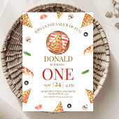 Pizza Party Slice Of Fun Eerste Verjaardag Kaart