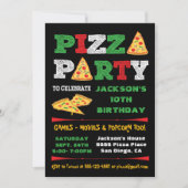 Pizza Party Slice Verjaardagsfeest Kaart (Voorkant)