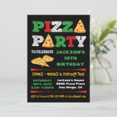 Pizza Party Slice Verjaardagsfeest Kaart (Staand voorkant)