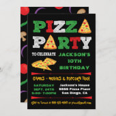 Pizza Party Slice Verjaardagsfeest Kaart (Voorkant / Achterkant)