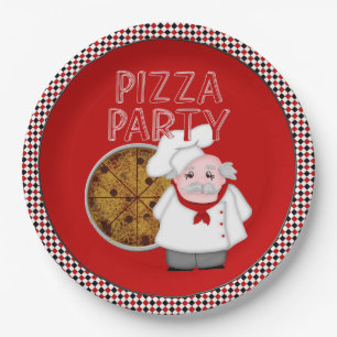 Pizza Party Style 1 - Borden van papierpartijen Papieren Bordje