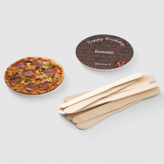 Pizza Party Supreme Birthday Hand Fan Handwaaier (Niet-gemonteerd)