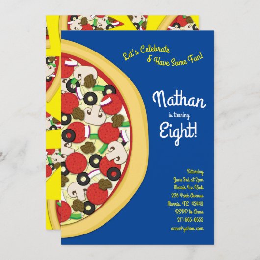 Pizza Party Supreme Combo Pizza Kaart (Voorkant / Achterkant)