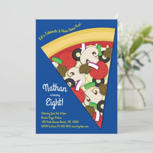 Pizza Party Supreme Combo Pizza Slice Kaart (Staand voorkant)