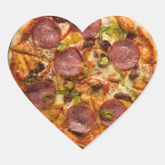 Pizza Party Supreme Ik hou van pizza Hart Sticker (Voorkant)