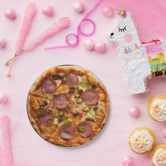 Pizza Party Supreme Papieren Bordje (Feest)